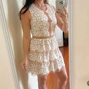 BCBG Max Azria Lace Tiered Dress – Size 10 (Fits Like 8)